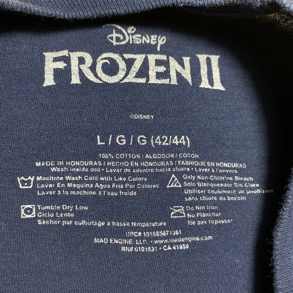 Disney Frozen II Men's Large Olaf The Snowman Chillin Navy Blue Graphic T Shirt - Picture 3 of 9